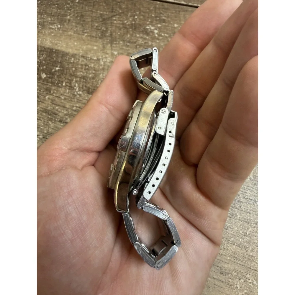 VTG Taxor Honda 463 Compass Bezel Multifunction Watch Day Date Stainless